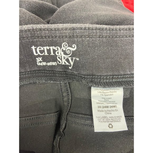 Terra and Sky Women's Plus Size Skinny High Rise Jeggings Washed Black Size 3x(2 - Picture 6 of 6